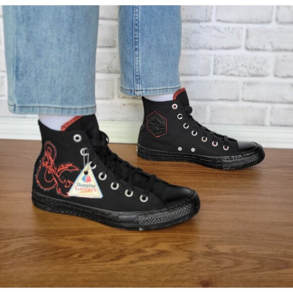 ⭐Converse x Dungeons & Dragons Chuck Taylor All Star Black Womens Sz 8.5 A09886C - Picture 1 of 12